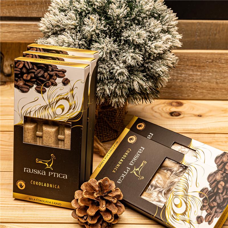 Slovenska čokolada - Bela čokolada s kavo, 95g