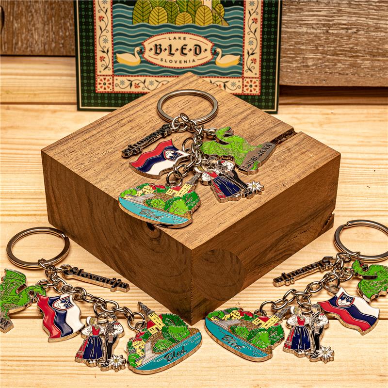 Key ring with numerous various Slovenian motifs