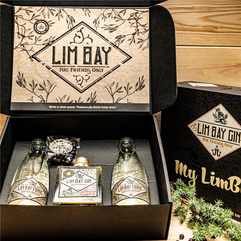 Limbay gin 200ml in 2x Limbay tonic+ začimbe za gintonic